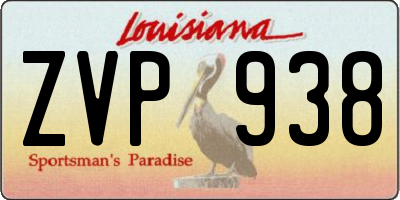 LA license plate ZVP938