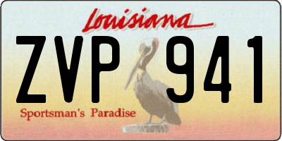 LA license plate ZVP941