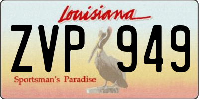 LA license plate ZVP949