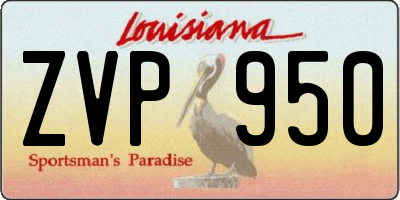 LA license plate ZVP950