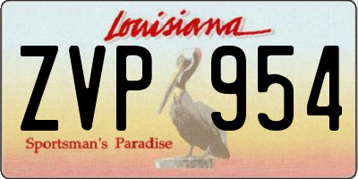 LA license plate ZVP954