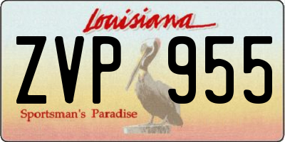 LA license plate ZVP955