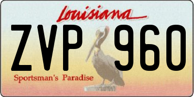 LA license plate ZVP960