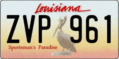 LA license plate ZVP961