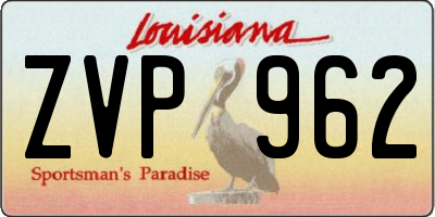 LA license plate ZVP962