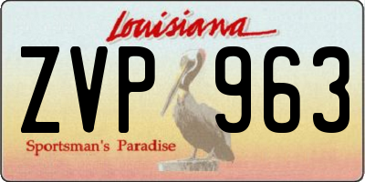 LA license plate ZVP963