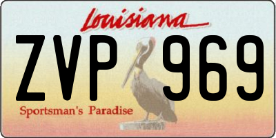 LA license plate ZVP969