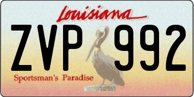 LA license plate ZVP992