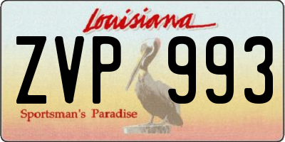 LA license plate ZVP993