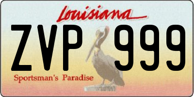LA license plate ZVP999