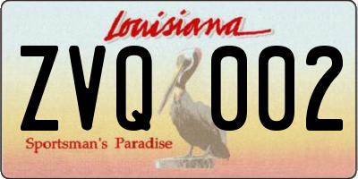 LA license plate ZVQ002