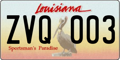 LA license plate ZVQ003