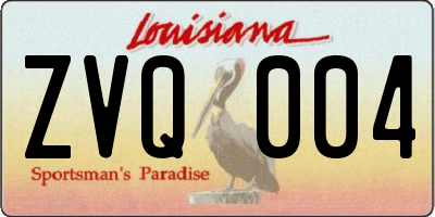 LA license plate ZVQ004