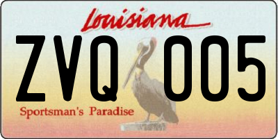 LA license plate ZVQ005