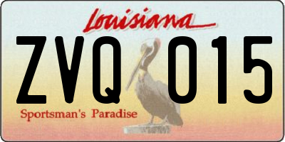 LA license plate ZVQ015