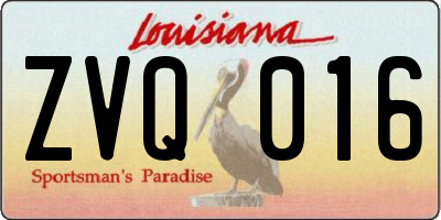 LA license plate ZVQ016