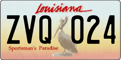 LA license plate ZVQ024