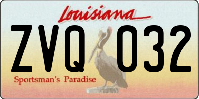 LA license plate ZVQ032