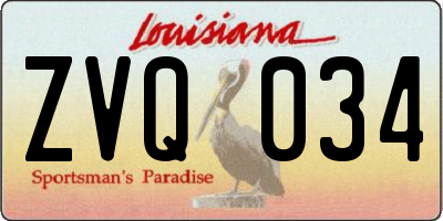 LA license plate ZVQ034