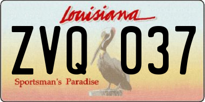 LA license plate ZVQ037