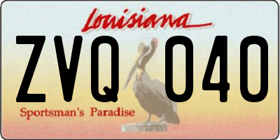 LA license plate ZVQ040