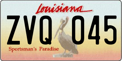 LA license plate ZVQ045