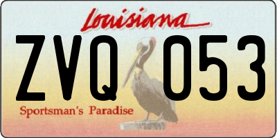 LA license plate ZVQ053