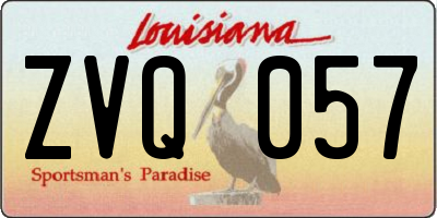 LA license plate ZVQ057