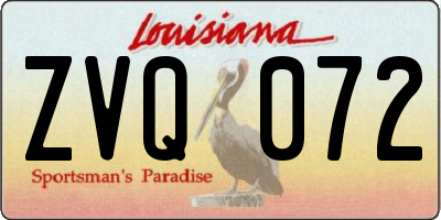 LA license plate ZVQ072