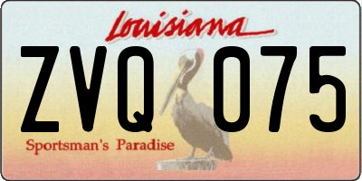 LA license plate ZVQ075
