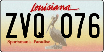 LA license plate ZVQ076