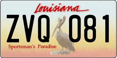 LA license plate ZVQ081