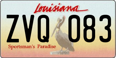 LA license plate ZVQ083
