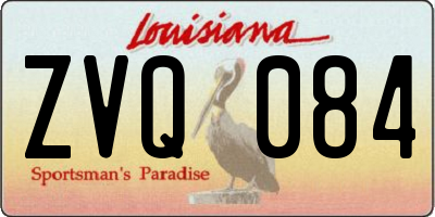 LA license plate ZVQ084