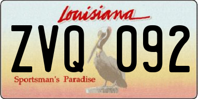 LA license plate ZVQ092
