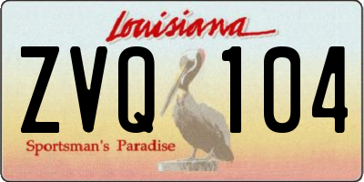 LA license plate ZVQ104