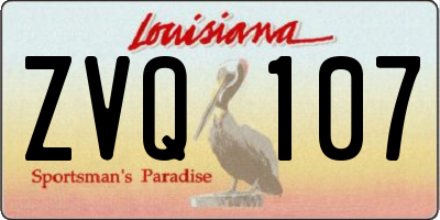 LA license plate ZVQ107