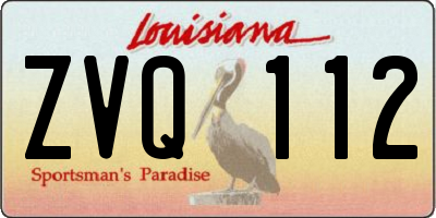 LA license plate ZVQ112