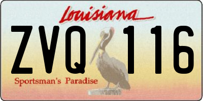 LA license plate ZVQ116