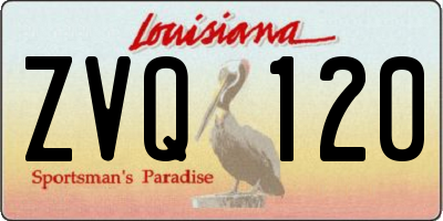 LA license plate ZVQ120