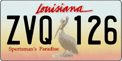 LA license plate ZVQ126