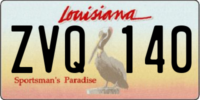 LA license plate ZVQ140