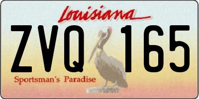 LA license plate ZVQ165