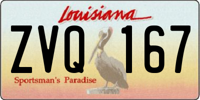 LA license plate ZVQ167