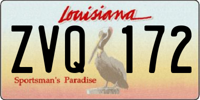 LA license plate ZVQ172