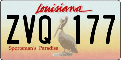 LA license plate ZVQ177