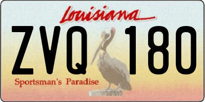 LA license plate ZVQ180