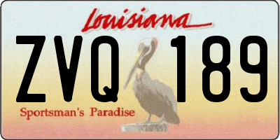 LA license plate ZVQ189