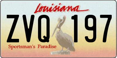 LA license plate ZVQ197