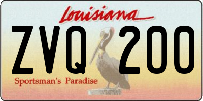 LA license plate ZVQ200